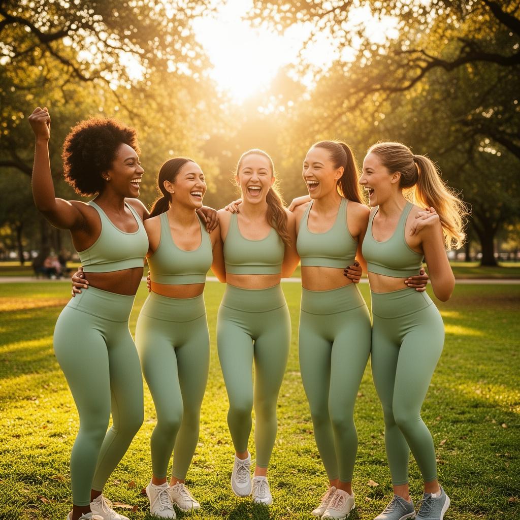 Women celebrating their fitness journey
